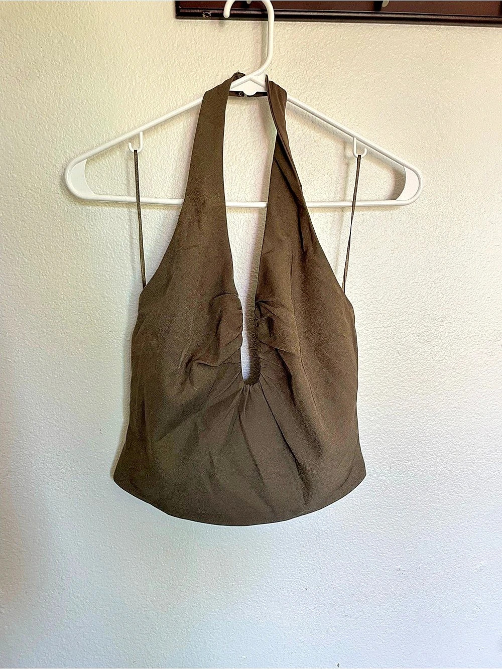 Isabelle cabinet Ruched Halter Tank in Brown Size Small